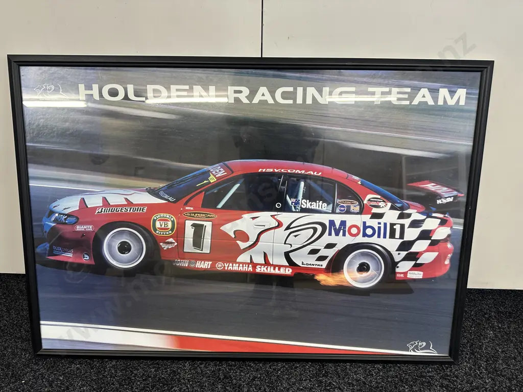 Framed Black Artwork 'Holden Racing Team' H63, W92cm. Image 1++